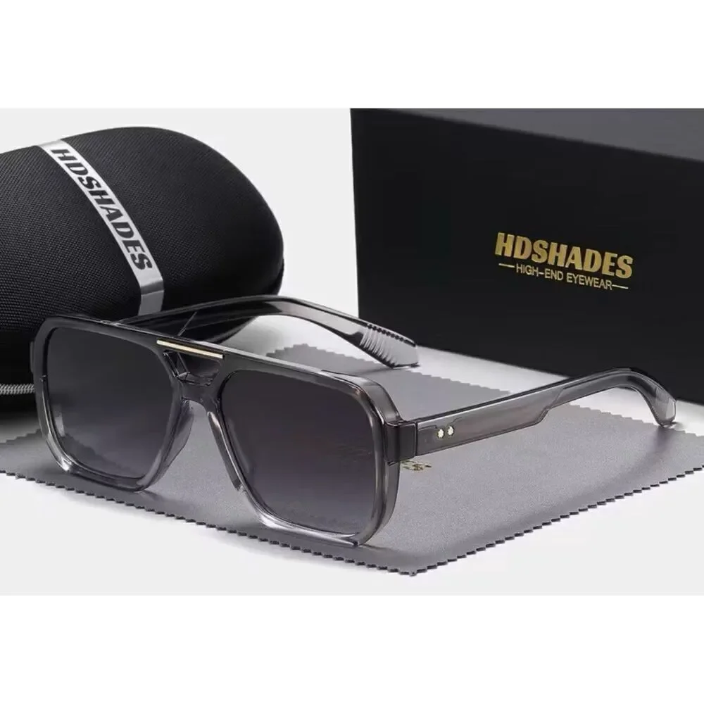 HDShades Unisex Aviator Sunglasses Brown or Black w/ Case Sporty Square Frame
